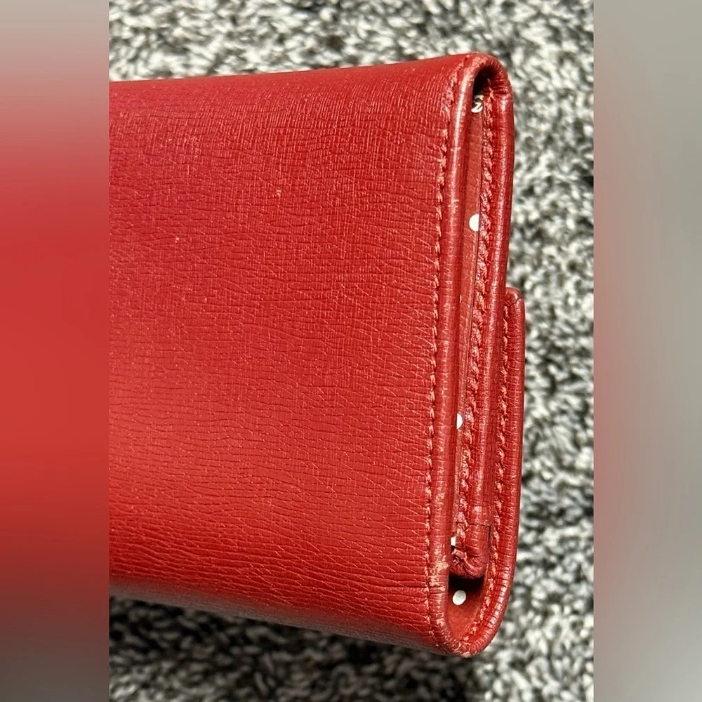 Gucci leather continental dark red wallet